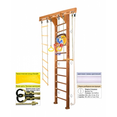 Деревянная шведская стенка Kampfer Wooden Ladder Wall Basketball Shield 3 м - купить по специальной цене